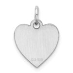 SS Rh-plt Engraveable Heart Polished Front/Satin Back Disc Charm - Image 4