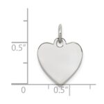 Sterling Silver Rhod-plated Eng. Heart Polish Front/Satin Back Disc Charm - Image 3