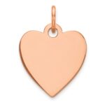 Sterling Silver RG Plated Eng. Heart Polish Front/Satin Back Disc Charm