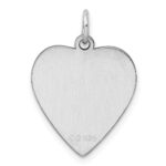 Sterling Silver Rh-plt Engraveable Heart Polished Front/Back Disc Charm - Image 4