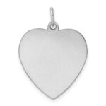 Sterling Silver Rhod-plated Eng. Heart Polish Front/Satin Back Disc Charm - Image 4