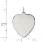 Sterling Silver Rhod-plated Eng. Heart Polish Front/Satin Back Disc Charm - Image 3