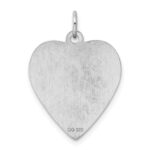 SS Rh-plt Engraveable Heart Polished Front/Satin Back Disc Charm - Image 4