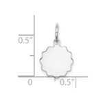 Sterling Silver Rh-plt Engraveable Polished Front/Satin Back Disc Charm - Image 3