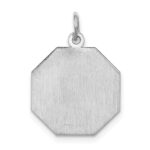 SS Rh-plt Engraveable Octagon Polished Front/Satin Back Disc Charm - Image 4