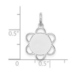Sterling Silver Rhodium-plated Engraveable Disc Charm - Image 3