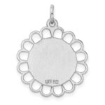Sterling Silver Rh-plt Engraveable Polished Front/Satin Back Disc Charm - Image 4