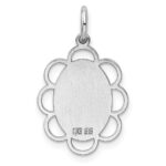 Sterling Silver Rh-plt Engraveable Polished Front/Satin Back Disc Charm - Image 4