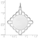 Sterling Silver Rh-plt Engraveable Polished Front/Satin Back Disc Charm - Image 3
