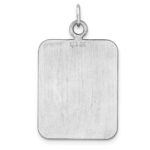 SS Rh-plt Engraveable Rectangle Polished Front/Satin Back Disc Charm - Image 3