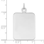 Sterl Silver Rh-plt Engraveable Rectangle Polished Front/Back Disc Charm - Image 4