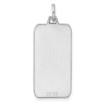 Sterling Silver Rhod-plate Eng. Rect. Polish Front/Back Disc Charm - Image 4