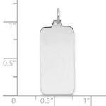 Sterling Silver Rhod-plate Eng. Rect. Polish Front/Back Disc Charm - Image 3