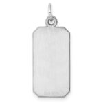 SS Rh-plt Engraveable Rectangle Polished Front/Satin Back Disc Charm - Image 4