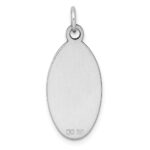 Sterl Silver Rh-plt Engraveable Oval Polished Front/Satin Back Disc Charm - Image 4