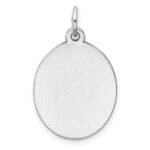 Sterling Silver Rhod-plate Eng. Oval Polish Front/Satin Back Disc Charm - Image 4
