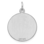 SS Rh-plt Engraveable Round Patterned Polished Front/Satin Back Disc - Image 4