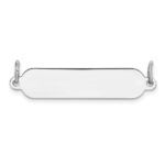 Sterling Silver Rh-plt Engraveable Polished Front/Satin Back Plate