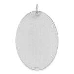 Sterl Silver Rh-plt Engraveable Oval Polished Front/Satin Back Disc Charm - Image 5