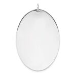 Sterl Silver Rh-plt Engraveable Oval Polished Front/Satin Back Disc Charm