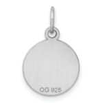 SS Rh-plt Engraveable Round Polished Front/Satin Back Disc Charm - Image 6