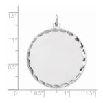 Sterling Silver Rhod-plated ENG. Round Polish Front/Satin Back Disc Charm - Image 4