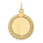 Sterling Silver GP Engraveable Round with Rope Polished Disc - Image 3