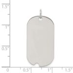 Sterling Silver Rhod.-plate Eng. Dog Tag Polish Front/Satin Back Disc Charm - Image 2