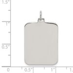 Sterling Silver Rhod-plate Eng. Rect. Polish Front/Satin Back Disc Charm - Image 2