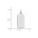 Sterling Silver Rhod-plate Eng. Rect. Polish Front/Satin Back Disc Charm - Image 4