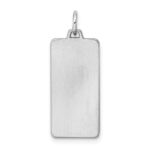 Sterling Silver Rhod-plate Eng. Rect. Polish Front/Satin Back Disc Charm - Image 5