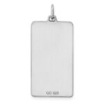 Sterling Silver Rhod-plate Eng. Rect. Polish Front/Satin Back Disc Charm - Image 3