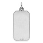 Sterling Silver Rhod-plate Eng. Rect. Polish Front/Satin Back Disc Charm - Image 5