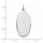 Sterling Silver Rhod-plate Eng. Oval Polish Front/Satin Back Disc Charm - Image 2