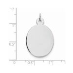 Sterling Silver Rhod-plate Eng. Oval Polish Front/Satin Back Disc Charm - Image 2