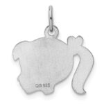 Sterling Silver Rhod-plate Purple Enamel Right Facing Girl Head Disc Charm - Image 4