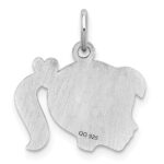 Sterling Silver Rhod-plate Pink Enamel Left Facing Girl Head Disc Charm - Image 4