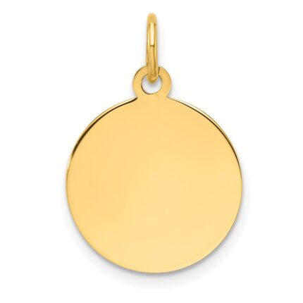Sterling Silver GP Engraveable Round Polished Disc Charm