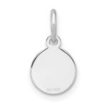 Sterling Silver Rh-plt Engraveable Round Polished Front/Back Disc Charm - Image 2