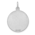 Sterling Silver Rhod-plated Eng. Rnd Polish Front/Satin Back Disc Charm - Image 3