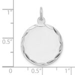 Sterling Silver Rhod-plated Eng. Rnd Polish Front & Back Disc Charm - Image 3