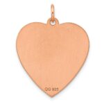 Sterling Silver RG Plated Engraveable Heart Polished Front/Satin Back Disc - Image 3