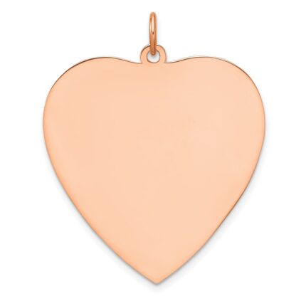 Sterling Silver RG Plated Eng. Heart Polish Front/Satin Back Disc Charm