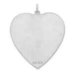 Sterling Silver Rhod-plated Eng. Heart Polish Front/Satin Back Disc Charm - Image 2