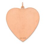 Sterling Silver RG Plated Eng. Heart Polish Front/Satin Back Disc Charm - Image 2