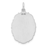 Sterling Silver Rh-plt Engraveable Polished Front/Satin Back Disc Charm - Image 2