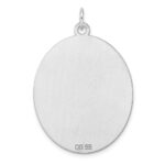 Sterling Silver Rhod-plate Eng. Oval Polish Front/Satin Back Disc Charm - Image 3