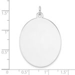 Sterling Silver Rhod-plate Eng. Oval Polish Front/Back Disc Charm - Image 3