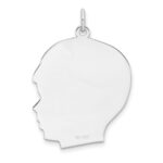 Sterling Silver Rh-plt Engraveable Boy Disc Charm Polish on Front/Back - Image 2