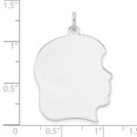 Sterling Silver Rh-plt Engraveable Girl Disc Charm Polish on Front/Back - Image 3
